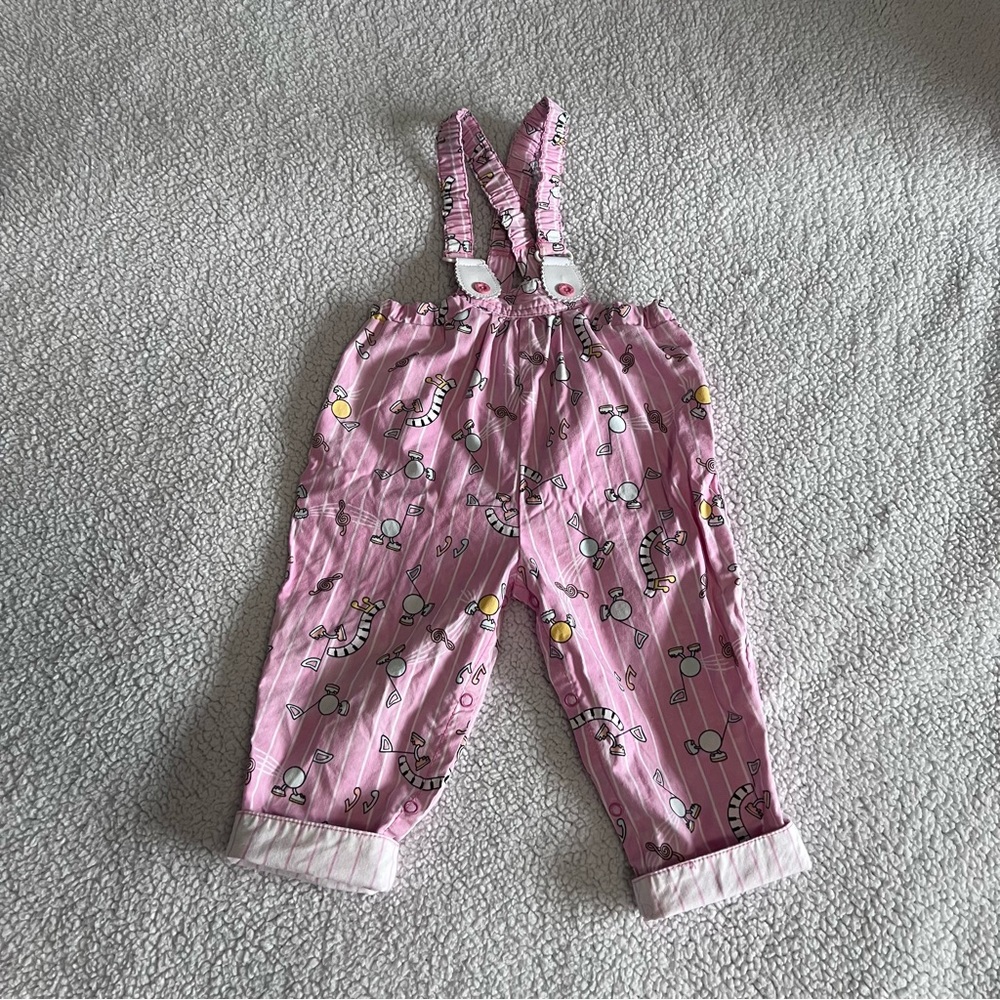 KC’s Kids Vintage Pink Pinstripes Overalls Size 18 Months